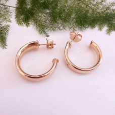 Brinco Argola Tubo banho de ouro