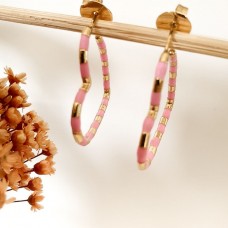 Brinco Argola Coração Resinada