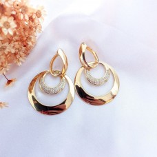 Brinco festa circular com zirconias