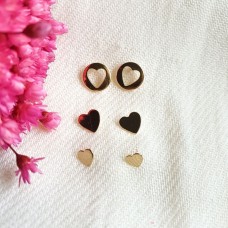 Brinco trio de coração