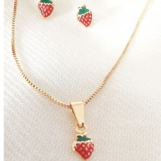 Conjunto infantil morangos