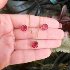 Conjunto de ponto de luz zircônia vermelho