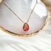 Colar gota zirconia vermelho degrade