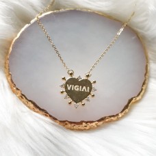 Colar vígiai com zirconias coloridas