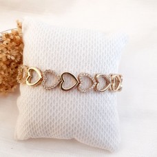 Pulseira coração vazado com zirconias