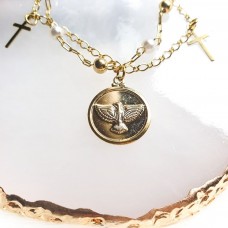 Pulseira divino espirito Santo e Cruz